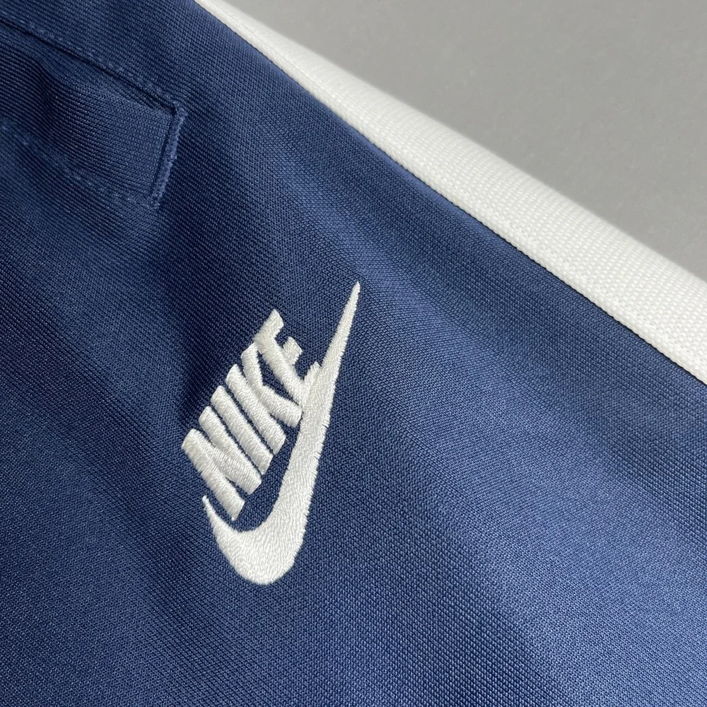 ⁠Nike Sportswear Men's Large Blue Straight Leg Ankle Zip Casual Outdoor Pants⁠